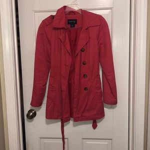 Coral pea coat